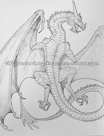 Wyvern Dragon Lineart, Detailing [2022]